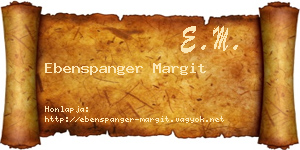 Ebenspanger Margit névjegykártya